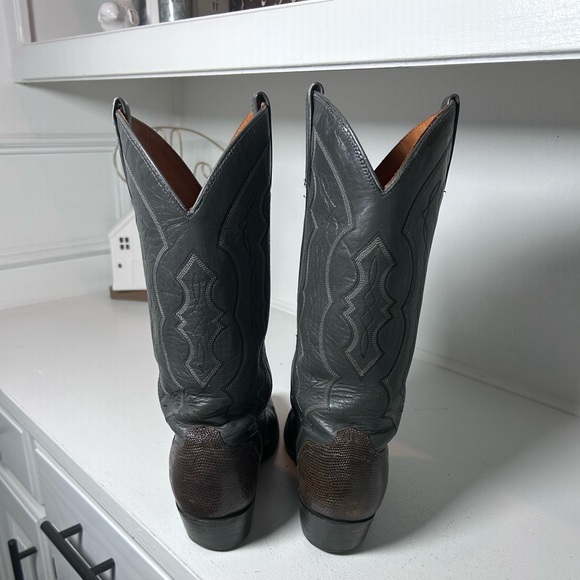 Vintage J. Chisholm Exotic Lizard Cowboy Boots USA Made Men’s 7D, Women's 8.5 - Picture 4 of 6